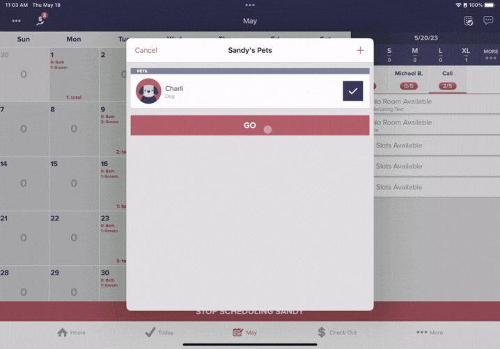 Scheduling new customers from the calendar screen using BULK Scheduling