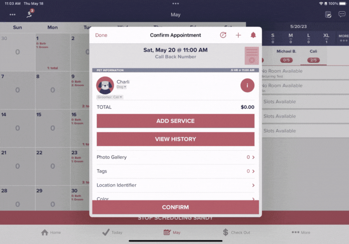Scheduling new customers from the calendar screen using BULK Scheduling