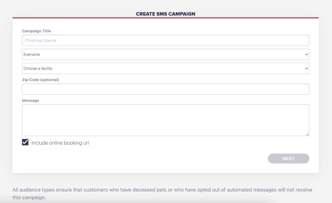 Creating a mass message text campaign on groomer.io