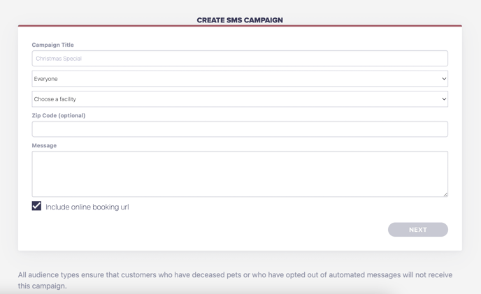 Creating a mass message text campaign on groomer.io