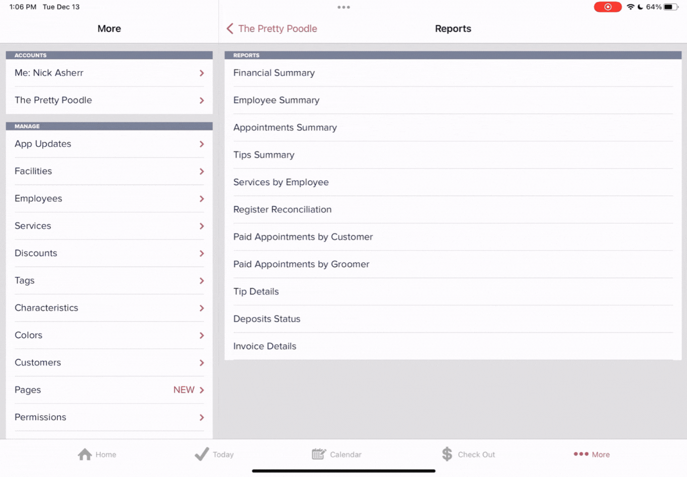 Running a report within groomer.io